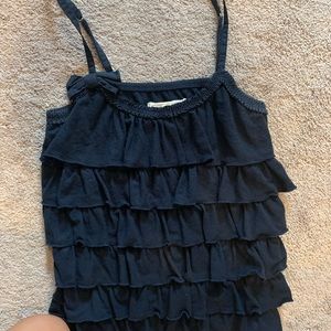 Ruffle navy tank top